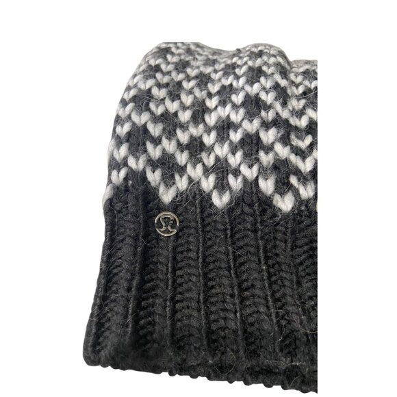 Lululemon Infinity Mad Fair Isle Scarf Silver Slate/Black One Size - Picture 4 of 14